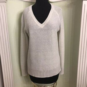 So Perfectly Soft Perfectly You. Size L. White Metallic Pullover Sweater. B23